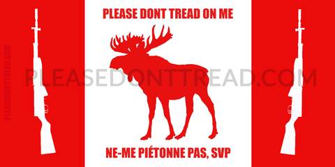 Please Don't Tread On Me - Bilingual Moose Vinyl Sticker