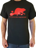 Mind Your Own Dam Business T-Shirt - Black & Maple Leaf Red